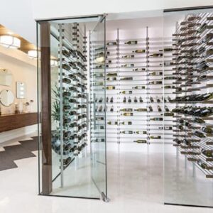 glass enclosed wine storage